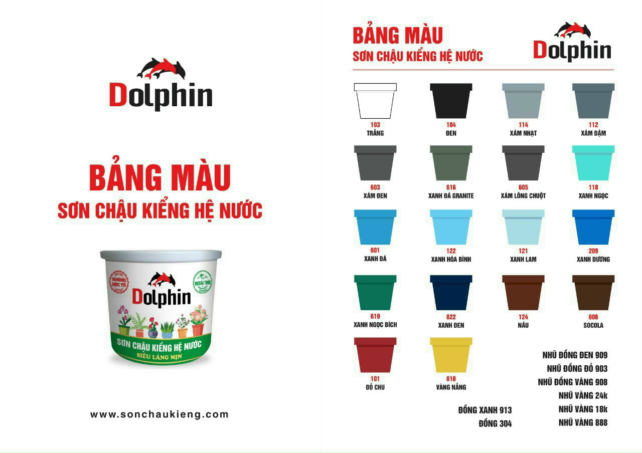 SƠN CHẬU KIỂNG HỆ NƯỚC DOLPHIN - LÓT KIỀM XÁM